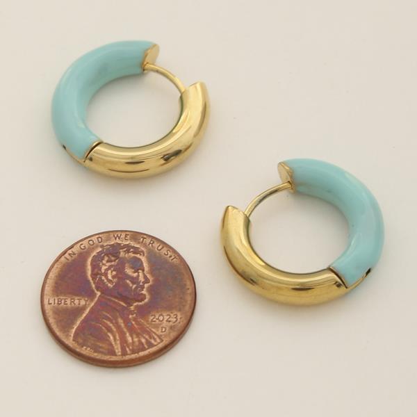 STAINLESS STEEL COLOR METAL HOOP EARRING