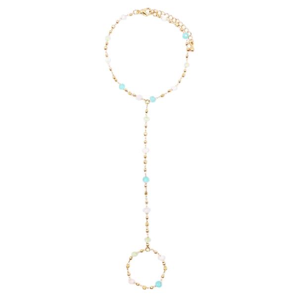 BRASS- MULIT COLOR HAND CHAIN BRACELET