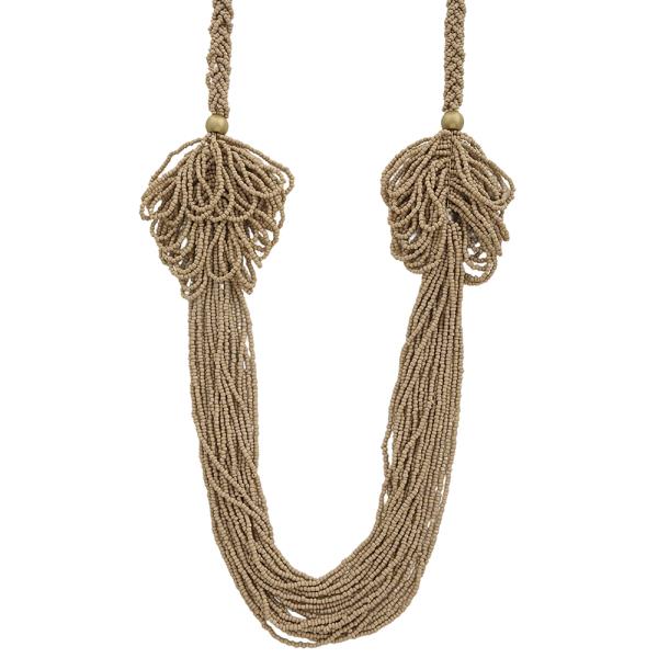 MULTI STRAND LAYER BEAD NECKLACE