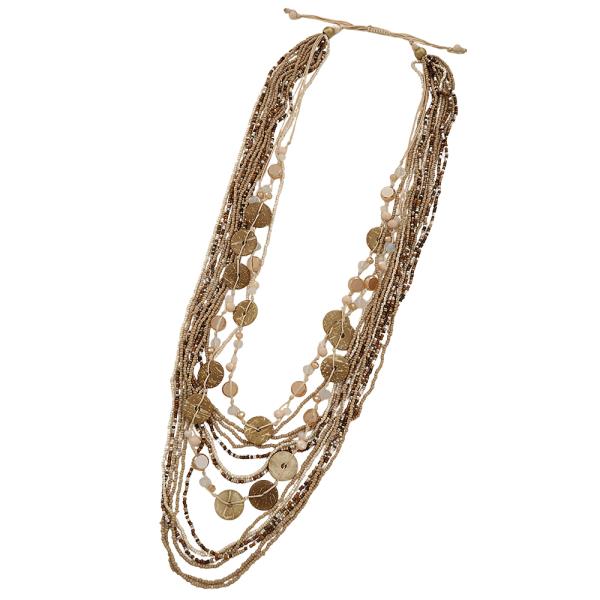 MULTI STRAND LAYER STRAND BEAD NECKLACE