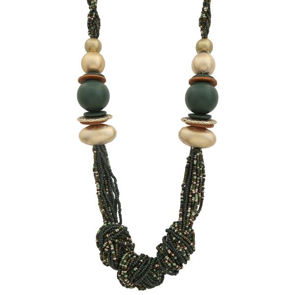 MULTI COLOR STRAND BEAD DESIGN NECKLACE
