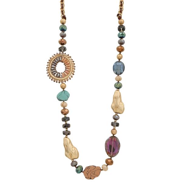 MULTI SHAPE BEAD DESIGN NECKLACE