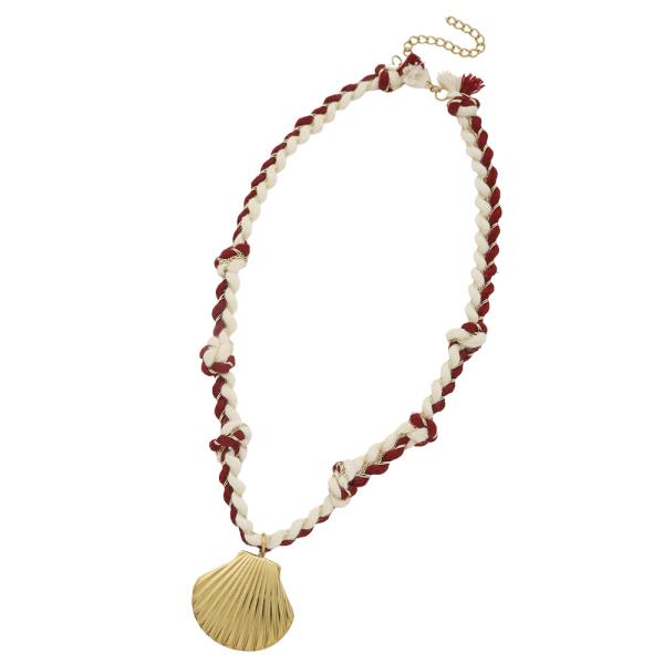 SHELL PENDANT KNOT ROPE NECKLACE