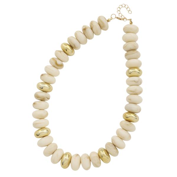 MIX BEAD METAL NECKLACE