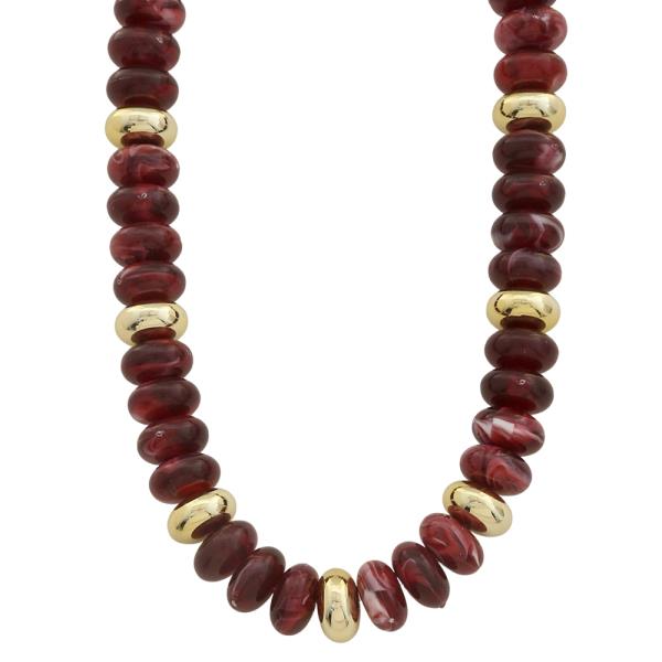 MIX BEAD METAL NECKLACE