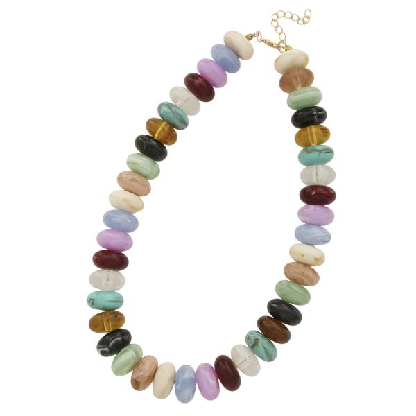 MULTI COLOR MIX BEAD NECKLACE
