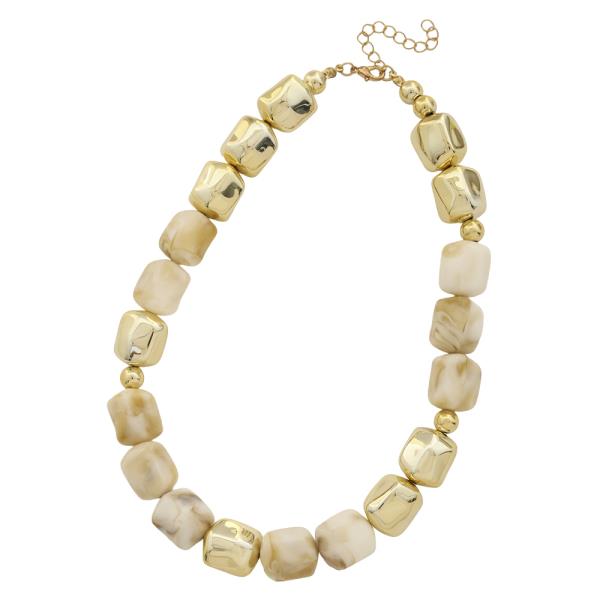 CHUNKY METAL MIX BEAD NECKLACE