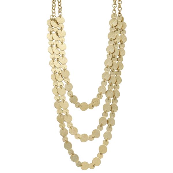 ROUND LINK DISC LAYER NECKLACE