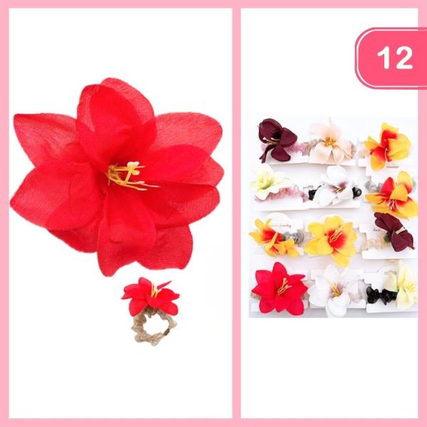 FLOWER HAIR SCRUNCHIE (12 UNITS)