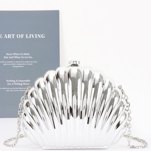 SHELL SHAPED DESIGN ACRYLIC EVENING CLUTCH BAG