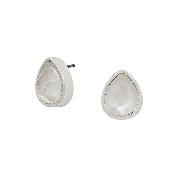 TEARDROP GLASS POST EARRINGS