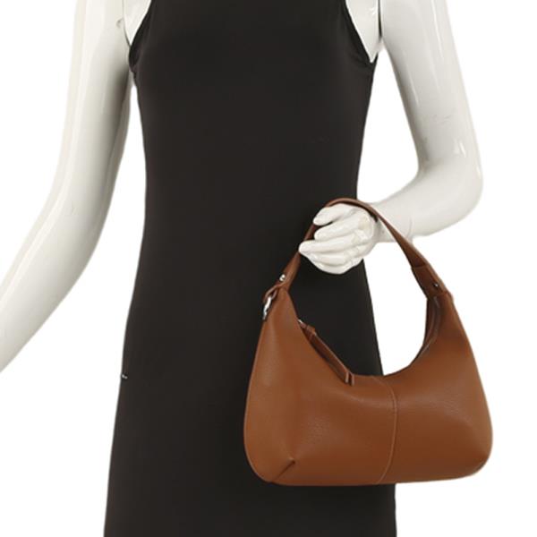 CURVED ZIPPER SHOULDER BAG