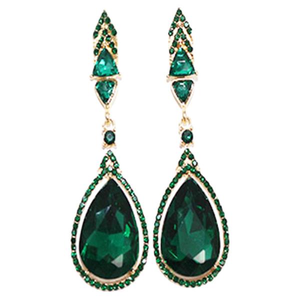 CRYSTAL STONE TEARDROP DROP EARRING