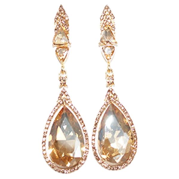 CRYSTAL STONE TEARDROP DROP EARRING