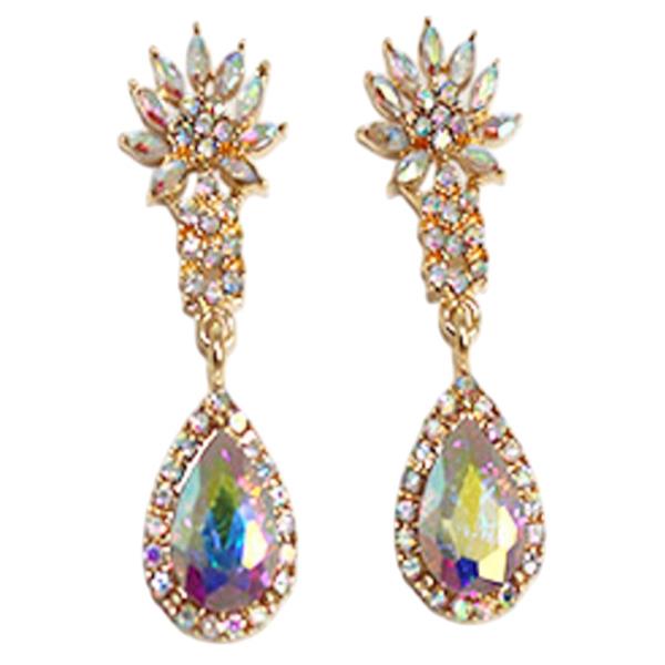CRYSTAL STONE TEARDROP DROP EARRING