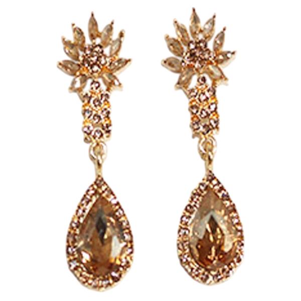 CRYSTAL STONE TEARDROP DROP EARRING