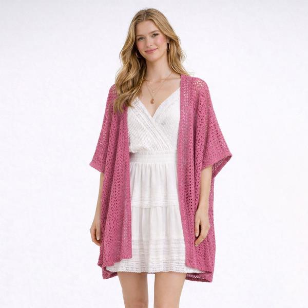 OPEN KNIT KIMONO