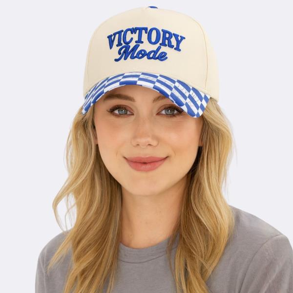 VICTORY MODE CHECKERED BASEBALL CAP