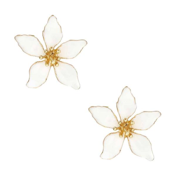 FLORAL PETAL OUTLINE STUD EARRING