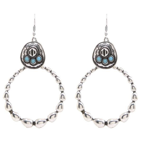 ROUND DESIGN HOOP DANGLE EARRING