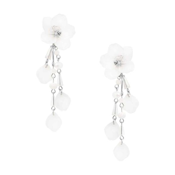 FLORAL PETAL PEARL DANGLE EARRING