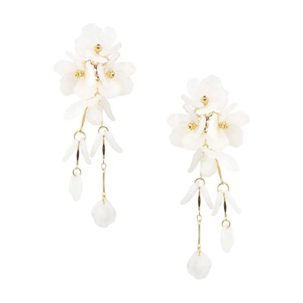FLORAL PETAL PEARL DROP EARRING