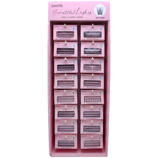 SANTEE BEAUTIFUL CLUSTER SOFT BAND LASHES SET W DISPLAY