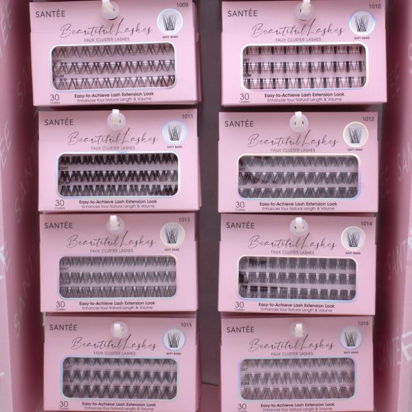 SANTEE BEAUTIFUL CLUSTER SOFT BAND LASHES SET W DISPLAY