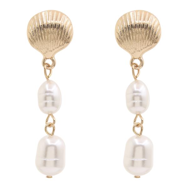 SHELL PEARL LINEAR EARRING