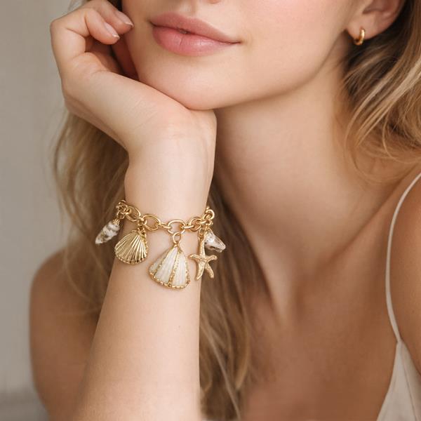 SHELL STARFISH CONCH CHARM BRACELET