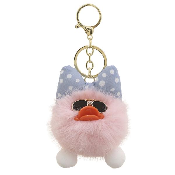 COOL FLUFFY DUCK POM POM BAG CHARM KEYCHAIN