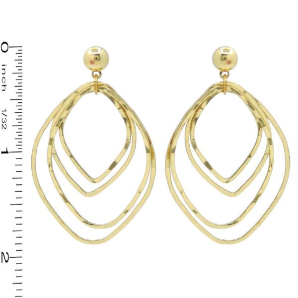 DIAMOND SHAPE METAL W/MOP EARRING