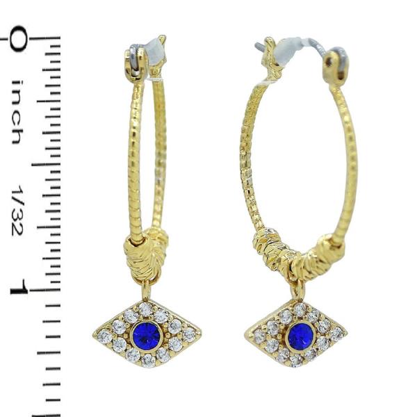 ROUND  W/ EVIL EYE PENDANT EARRING