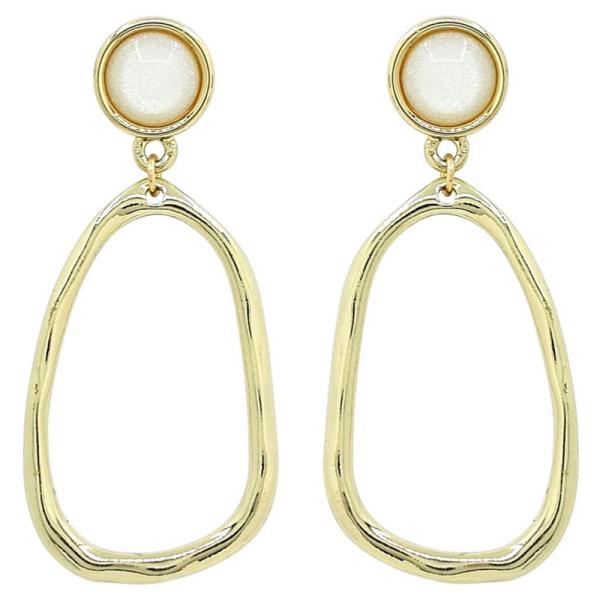 METAL OVAL W/ SEMI POST EARRING