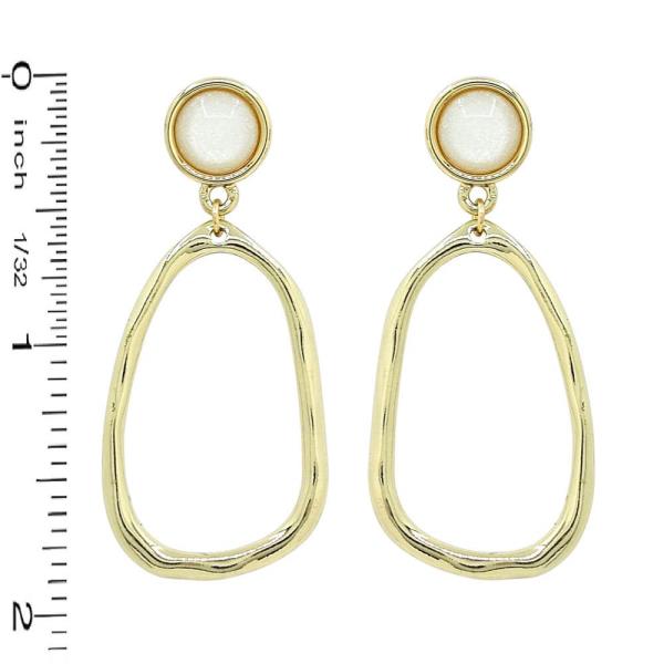 METAL OVAL W/ SEMI POST EARRING