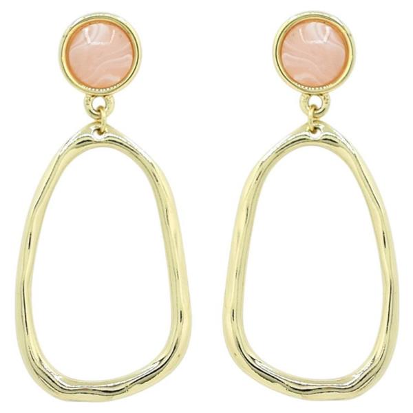 METAL OVAL W/ SEMI POST EARRING