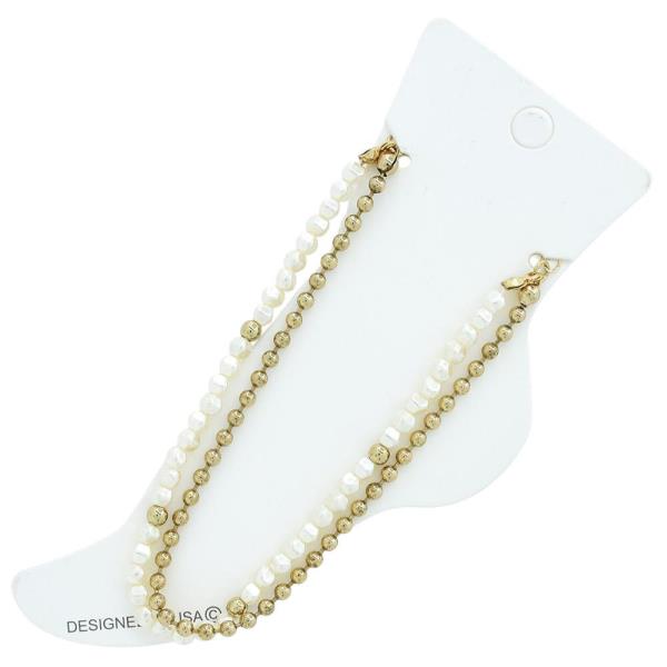 BEADED PEARL ANKLET