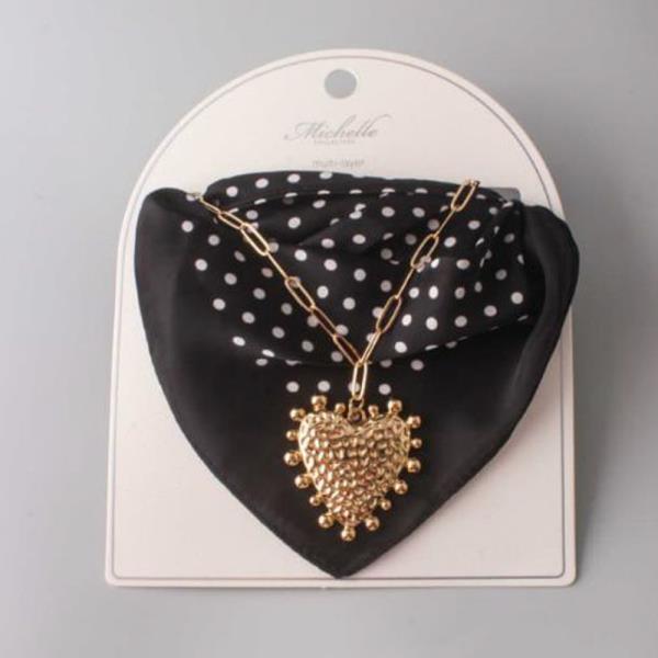HEART DOTTED BANDANA NECKLACE SET