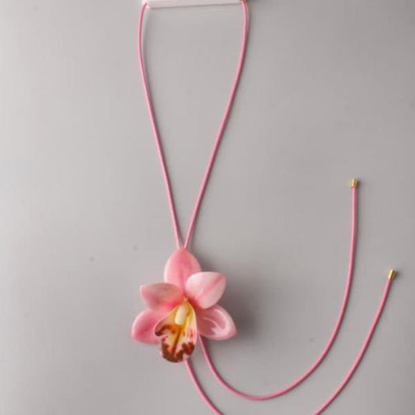 ORCHID BOLO CORD NECKLACE