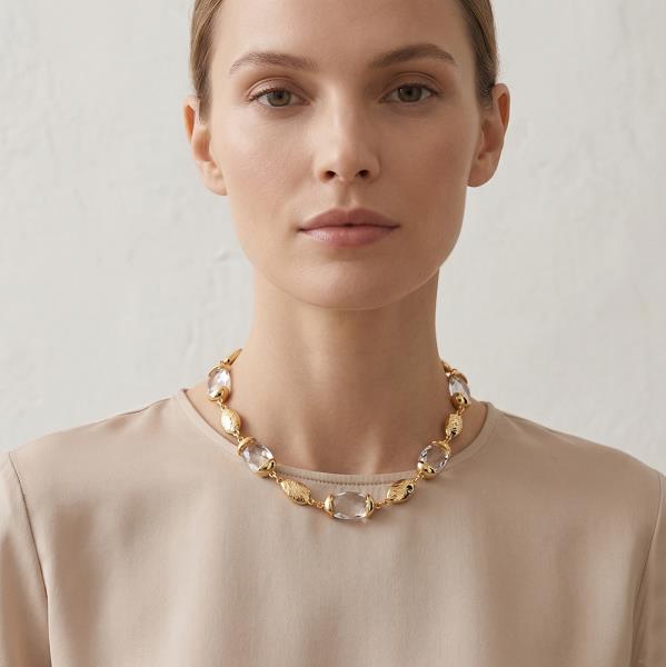 CLEAR NUGGET NECKLACE