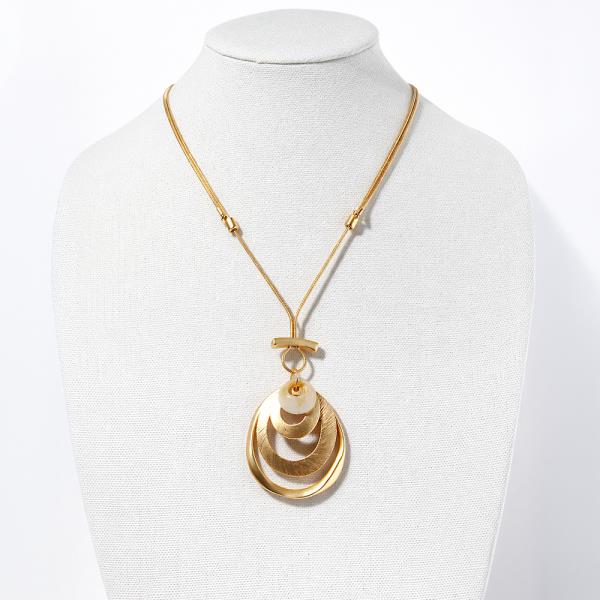 ROUND PENDANT NECKLACE ADJUSTABLE CHAIN NECKLACE