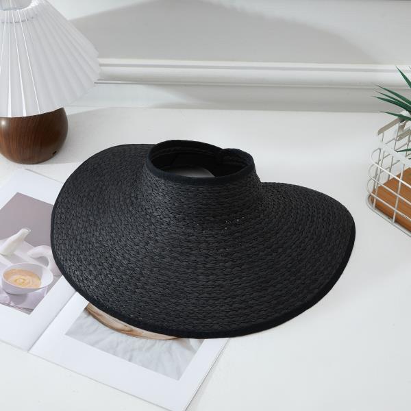 ROLLABLE WIDE BRIM STRAW VISOR