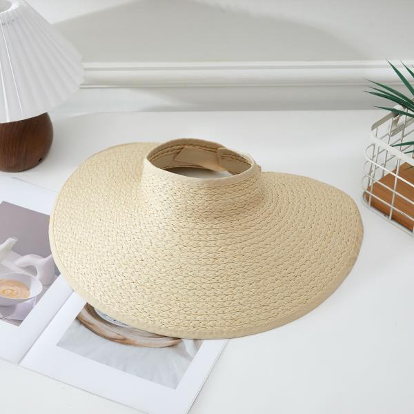ROLLABLE WIDE BRIM STRAW VISOR