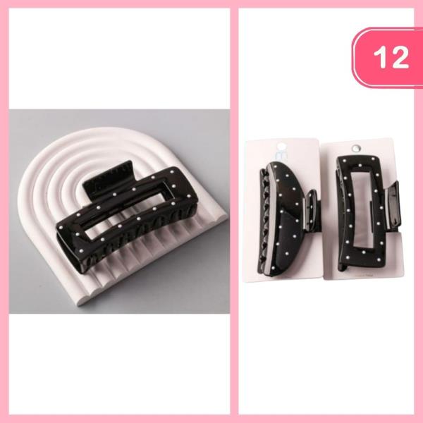 POLKA DOT DIP HAIR CLAW CLIP (12 UNITS)