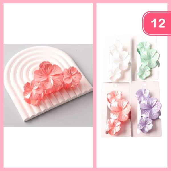 TRIPLE HIBISCUS CLAW CLIP (12 UNITS)