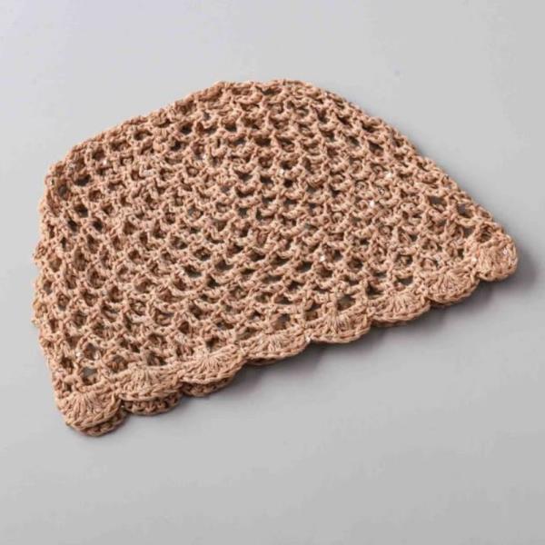CROCHET SCALLOPED HEADPIECE BEANIE