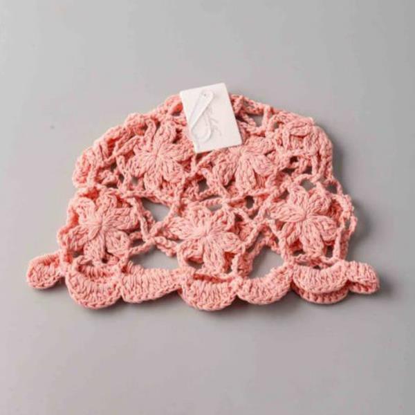 CROCHET FLORAL SCALLOPED HEADPIECE