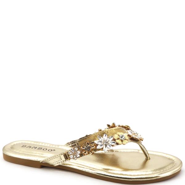 THONG FLORAL EMBELLISHMENT THONG SLIDE 12 PAIRS