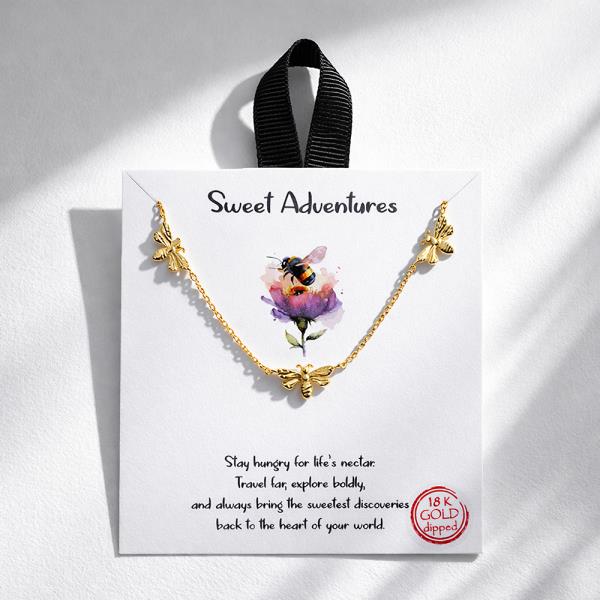 18K GOLD DIPPED SWEET ADVENTURES BEE NECKLACE