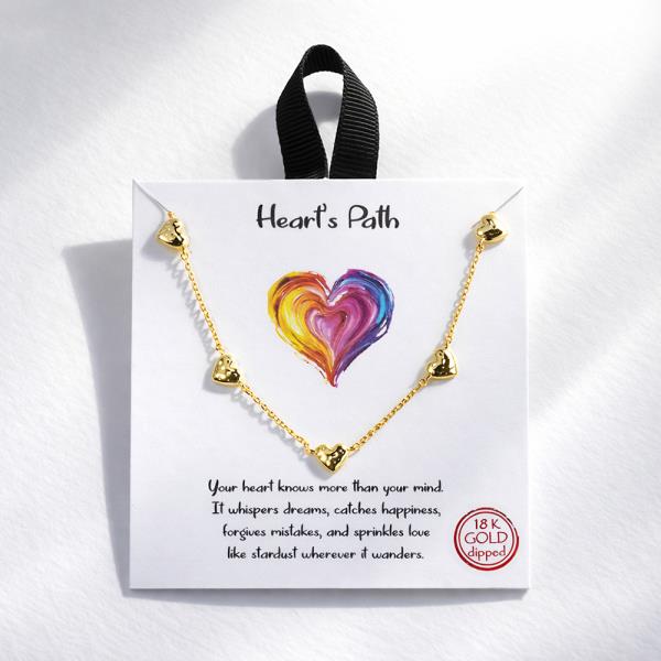 18K GOLD DIPPED  HEARTS PATH NECKLACE